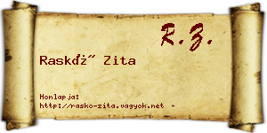 Raskó Zita névjegykártya