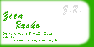 zita rasko business card